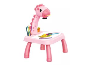 MINI PROJETOR PARA DESENHO INFANTIL GIRAFA ROSA