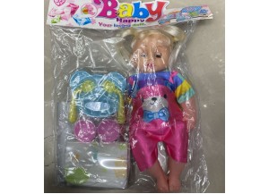 BONECA MUSICAL C/ACESSORIOS DE PLASTICO NA SACOLA