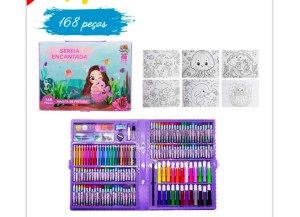 ESTOJÃO ESCOLAR 168 PÇS SEREIA ENCANTANDA CR-CR18